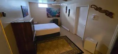 Oct. 1st Large Furnished Room for rent in quiet very clean townhouse in basement. $710.00 per month...
