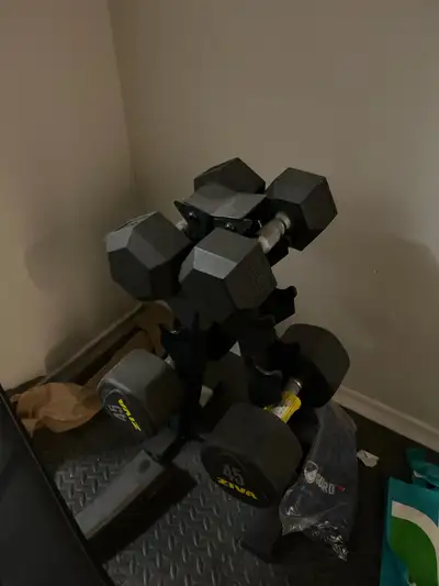 dumbbells with stand  bench and mat , View more
