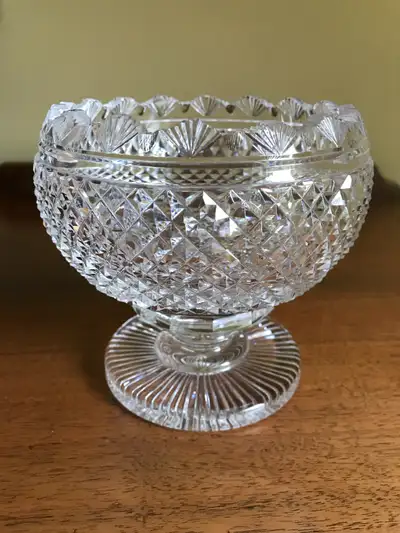A beautiful footed Rose bowl by Waterford Crystal of Ireland. I believe it is a piece from the Prest...