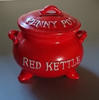 Vintage Red Kettle Penny Pot - Lego Japan