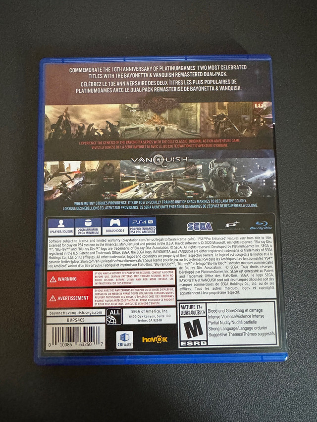 Jeu Bayonetta & Vanquish (PS4) dans Sony PlayStation 4  à Ville de Québec - Image 2