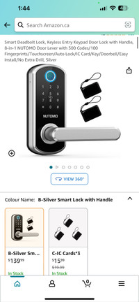Smart Deadbolt Lock, Keyless Entry Keypad Door Lock with Handle,