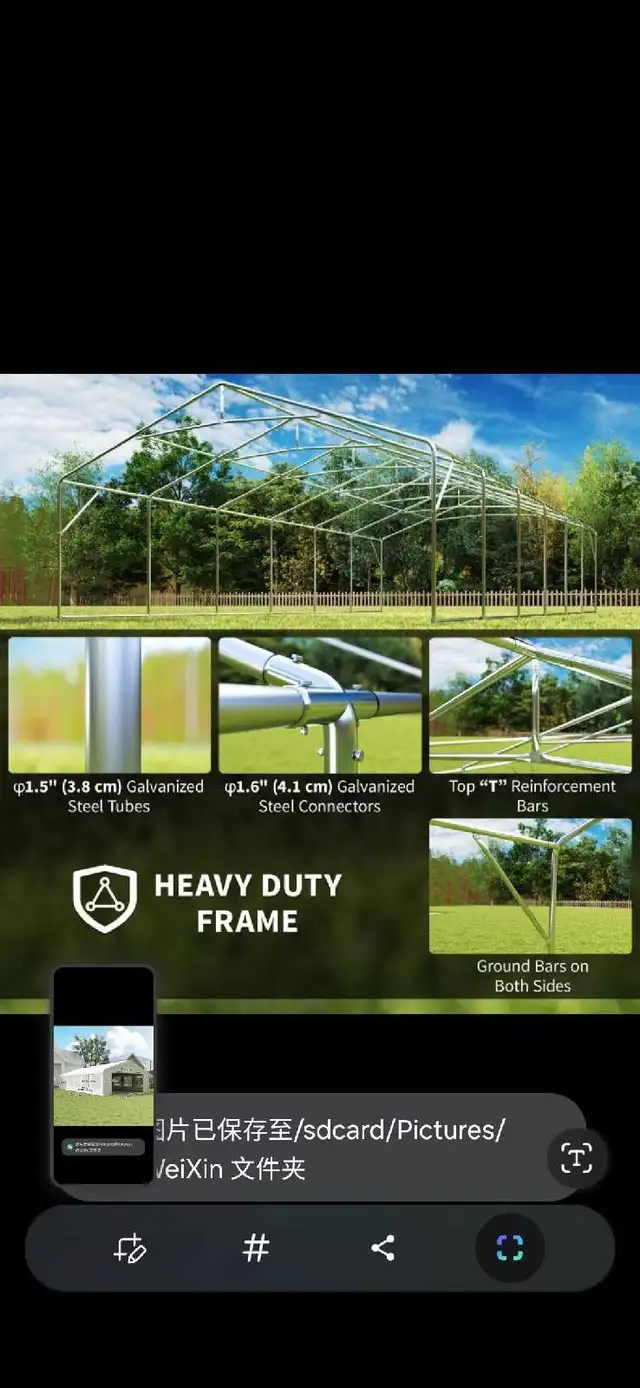 40'x20' Heavy Duty Large Party Tent & Carport with Removable Sid in BBQs & Outdoor Cooking in Markham / York Region - Image 5