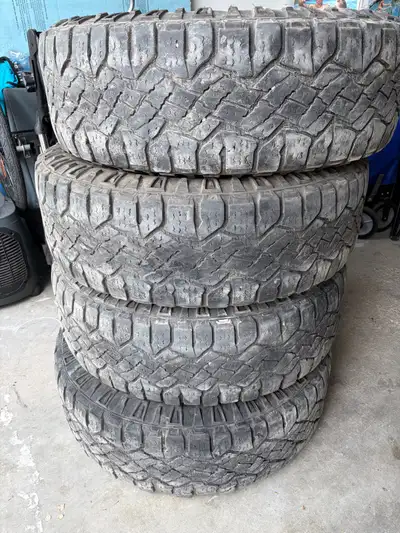4 used duratrac tires size 265 70 R17 asking $400 obo text 204 404 0786