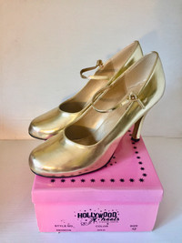 Hollywood Heels, Gold, Size 12, High heel Pump, 4.5 inch heel