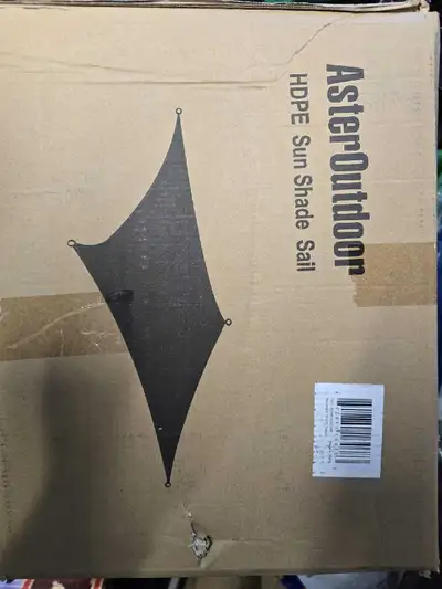 AsterOutdoor Sun Shade Sail - Rectangle 16'x20' (Cream) - NEW, View more