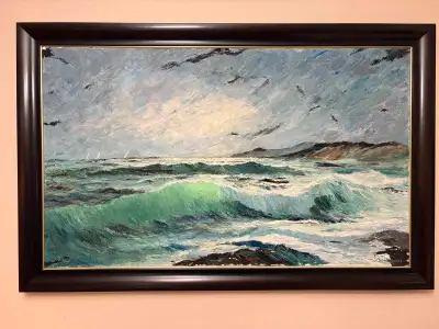 Peinture à l’huile sur toile originale de l'artiste Jean Bousquet (artiste français ayant travaillé...