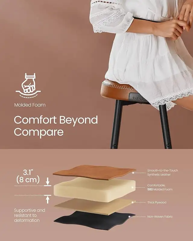 Kitchen Counter Stools, Breakfast Stools, Synthetic Leather with in Chairs & Recliners in Markham / York Region - Image 6