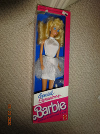 Barbie Special Expressions,nrfb,doll,Woolworth ,1989, silver