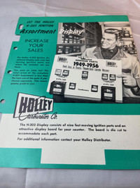 COLORFULL 1950s HOLLEY CARB CO H-203  DISPLAY BROCHURE #M01619