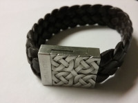 Bracelet - Men's Braided Police Leather With Magnetic Clasp