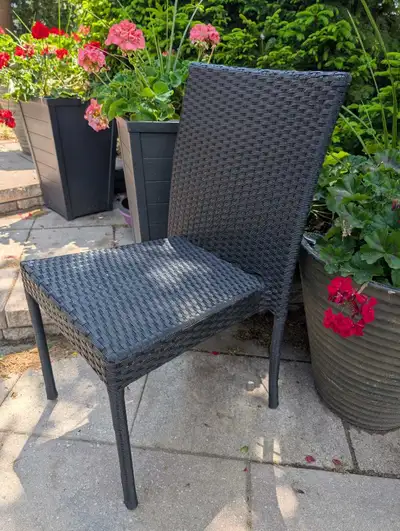 Black Synthetic wicker patio chair, View more