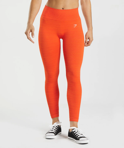 Gymshark Orange Adapt Marl Seamless Leggings (M), View more