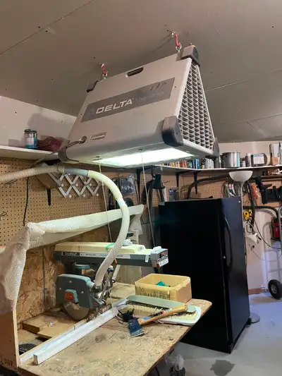 Workshop Overhead Light and Dust Filter, View more