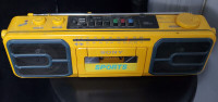 Sony Sports CFS-950 Boombox Cassette-Corder Player AM/FM Yellow