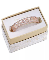 Rose Gold-Tone Crystal Filigree Bangle Bracelet, Macy’s