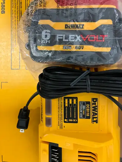 Dewalt 6.0 ah Flex Volt battery and fast charger., View more