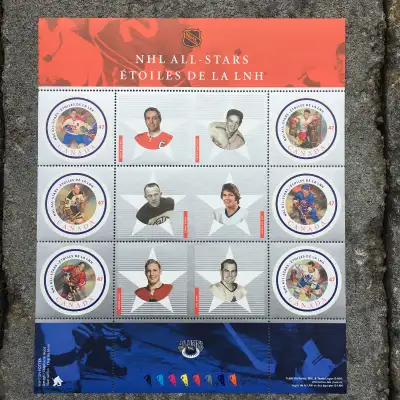 Syl Apps, Terry Sawchuk, Eddie Shore, 2001 All Stars by Canada Post Toronto Maple Leafs, Detroit Red...