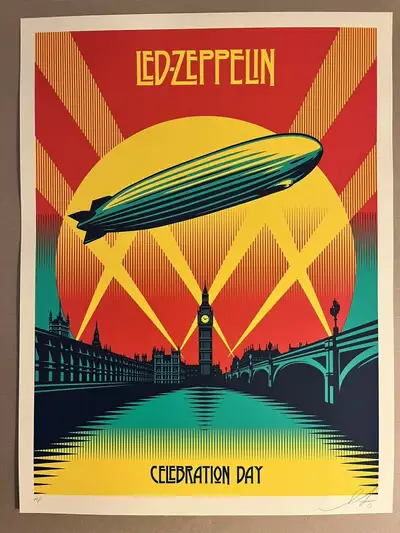 Signed Shepard Fairey Obey Celebration Day Led Zeppelin AP Print, View more