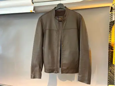 BRAND NEW Cole Haan leather jacket, brown, men medium, View more