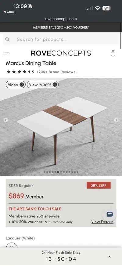 Marcus Extendable Dining Table - Rove Concepts, View more