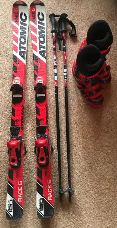 Complete ski set-skis, ski boots, poles , View more
