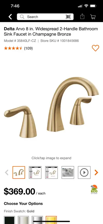 Delta Arvo 8 in. Widespread 2-Handle in Bathroom Sink Faucet in , View more