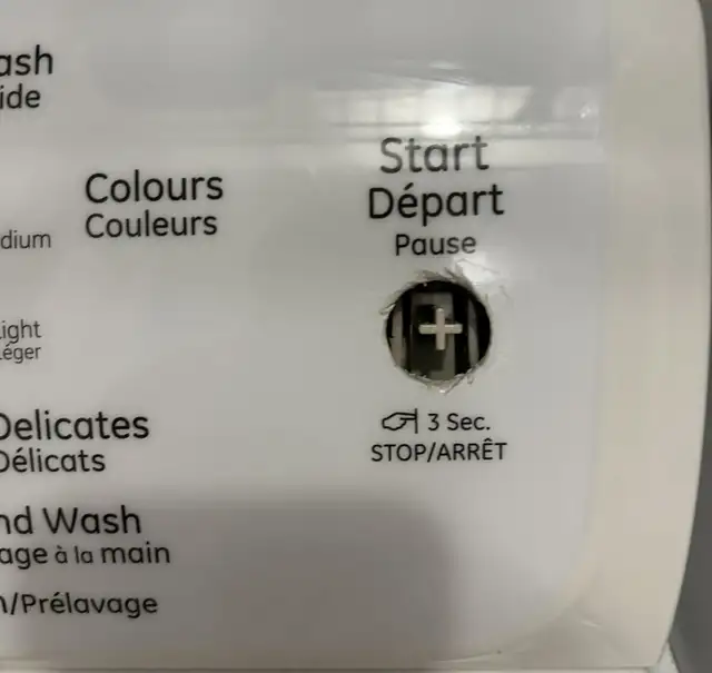 BOUTON EN CAOUTCHOUC GRIS NEUF DÉPART-PAUSE-ARRÊT LAVEUSE GE in Washers & Dryers in Québec City - Image 8