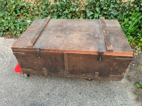 wooden WWI US Army artillery ammunition carrying case chest box