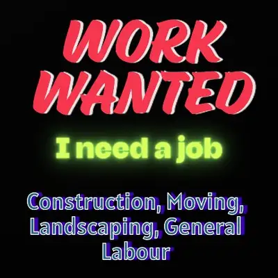 WORK WANTED - I NEED A JOB, View more