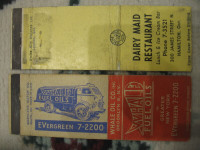 Antique Matchbook cover 1940 Very old 2 different