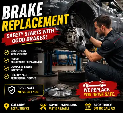 I provide mobile brake pad and rotor replacement Fast and reliable service Message me for a quote
