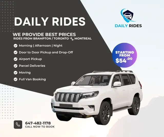 Daily Rides Brampton/Toronto to Montreal in Rideshare in Mississauga / Peel Region - Image 2