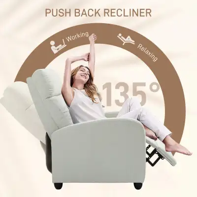 Fabric Recliner Chair Manual Home Theater Seating Single Reclini, View more