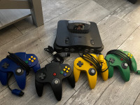 N64 with 4 controllers and 007