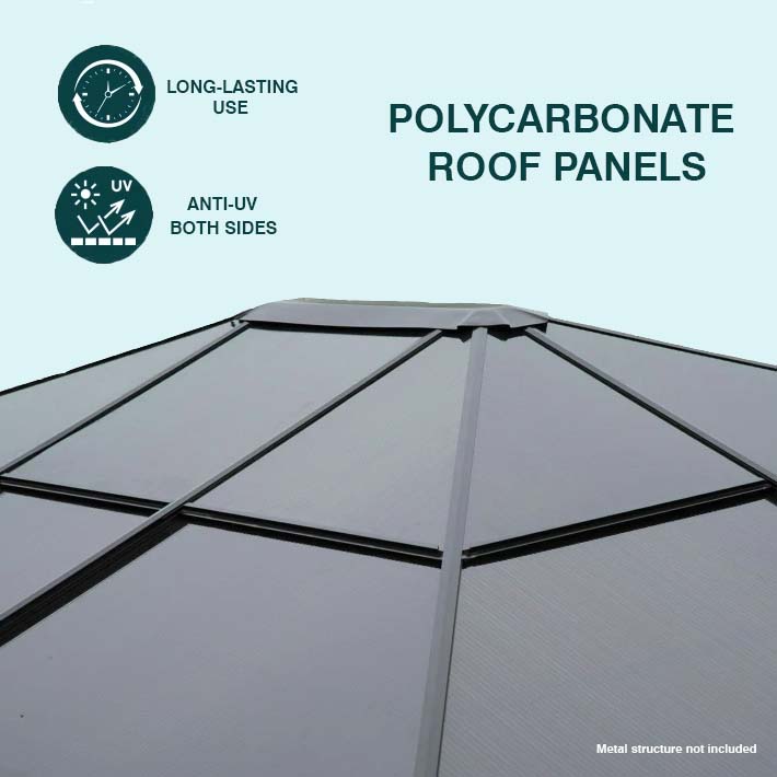 POLYCARBONATE ROOF PANEL REPLACEMENT KIT FOR GAZEBO Patio & Garden