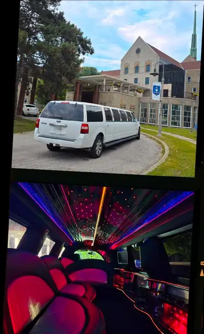 Cruise in style with this eye-catching white limo, perfect for turning any event into a memorable pa...