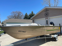 1992 Lowe 16ft aluminum boat 