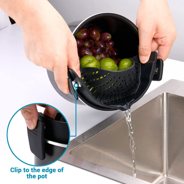 Sink Strainer with Oven Grip Mitts, Silicone - Black - Brand New in Kitchen & Dining Wares in Oakville / Halton Region - Image 4