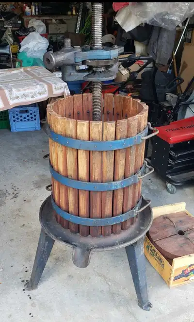 Vintage cast iron grape wine press.
