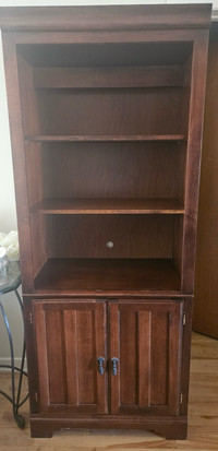 Wooden shelves with bottom cabinet