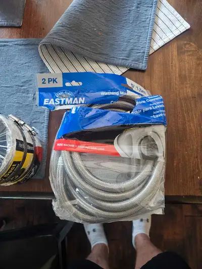 2 pack stainless steel braided washing machine hoses, View more