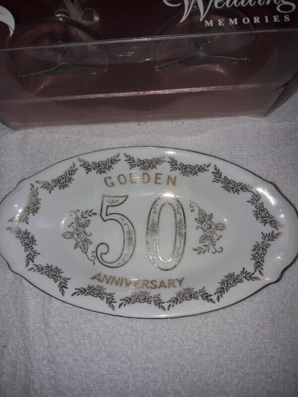 50th Anniversary Glasses and Dish in Kitchen & Dining Wares in Dartmouth - Image 3