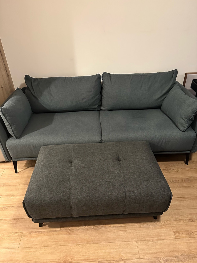 Grey Sectional Sofa with ottoman in Couches & Futons in City of Toronto