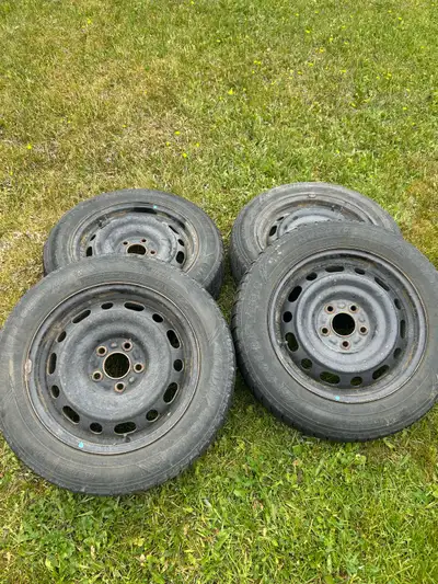 These are a set of four winter tires mounted on rims, size 205/60R16, came off a 2021 Mazda 3. These...
