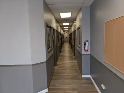 16 Furnished offices available with HVAC, ethernet ports in each office, Kitchenette and two washroo...