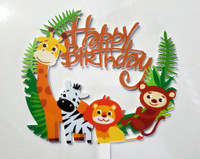 Safari Animal Cake Topper, 1st Birthday Wild One Cake Topper