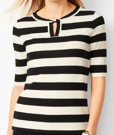 NEW - Women's Twisted Keyhole Top, Stripe, by TALBOTS, Medium, View more