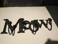 MEOW sign cast iron coat hanger.