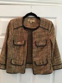 Multicoloured 3/4 sleeve tweed jacket